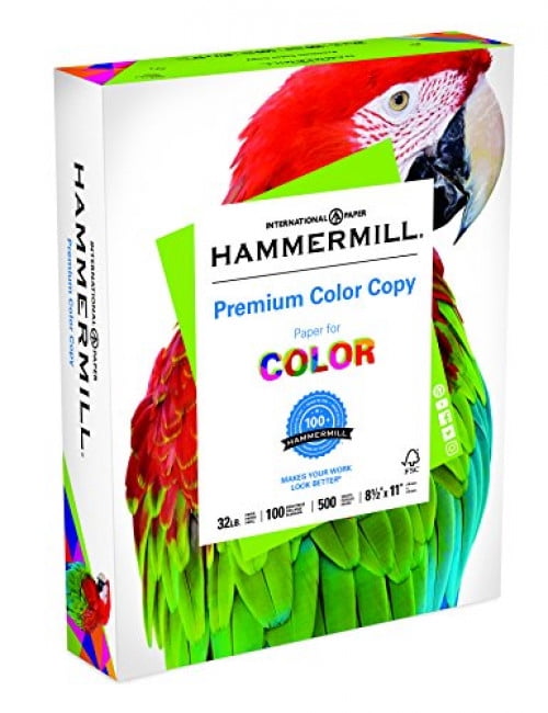 Hammermill Paper, Premium Color Copy Paper 8.5 x 11 Paper, Letter Size, 32lb Paper, 100 Bright, 1 Ream / 500 Sheets (102630R) Acid Free Paper