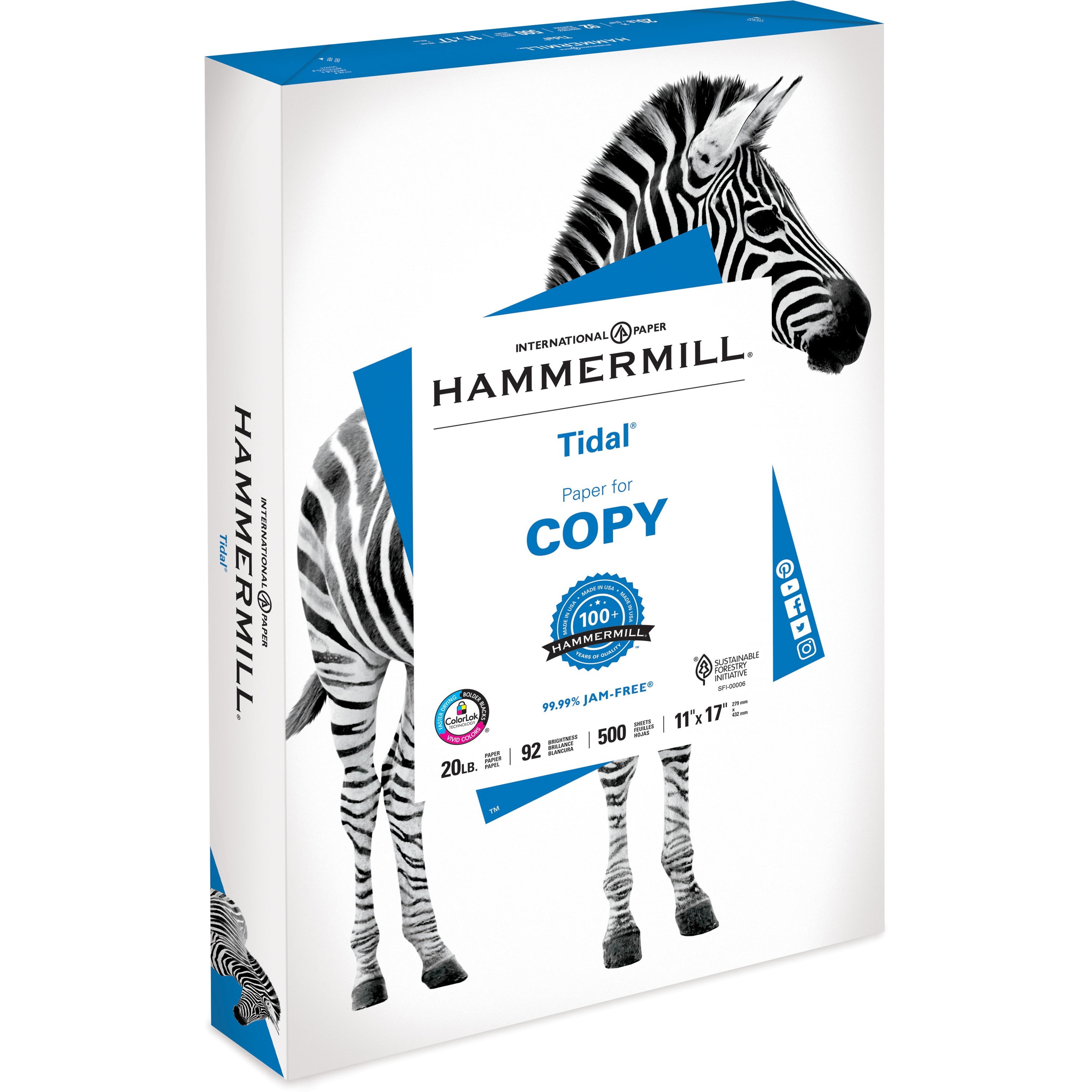 Hammermill Paper, Tidal Printer Paper, 11 x 17 Paper, Ledger Size, 20lb