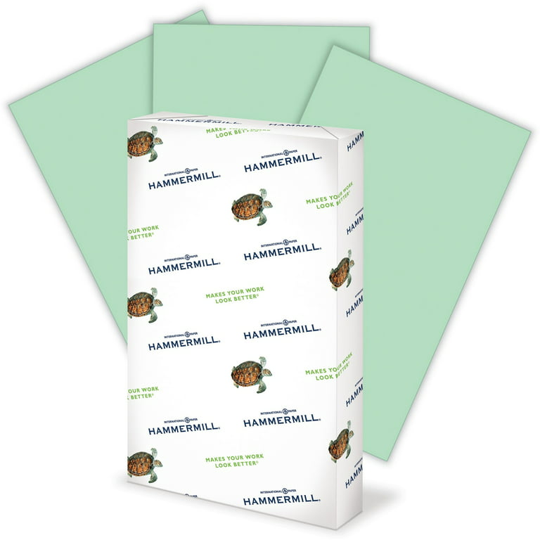 103374 Hammermill Colored Paper, Green Printer Paper, 20lb, 8.5x14 Paper,  Legal Size, 500 Sheets / 1 Ream, Pastel Paper, Colorful