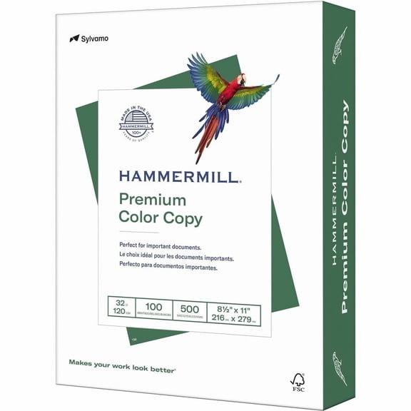 Hammermill Premium Color Copy Paper, 100 Bright White, 32lb, 8.5 x 11, 500 Sheets