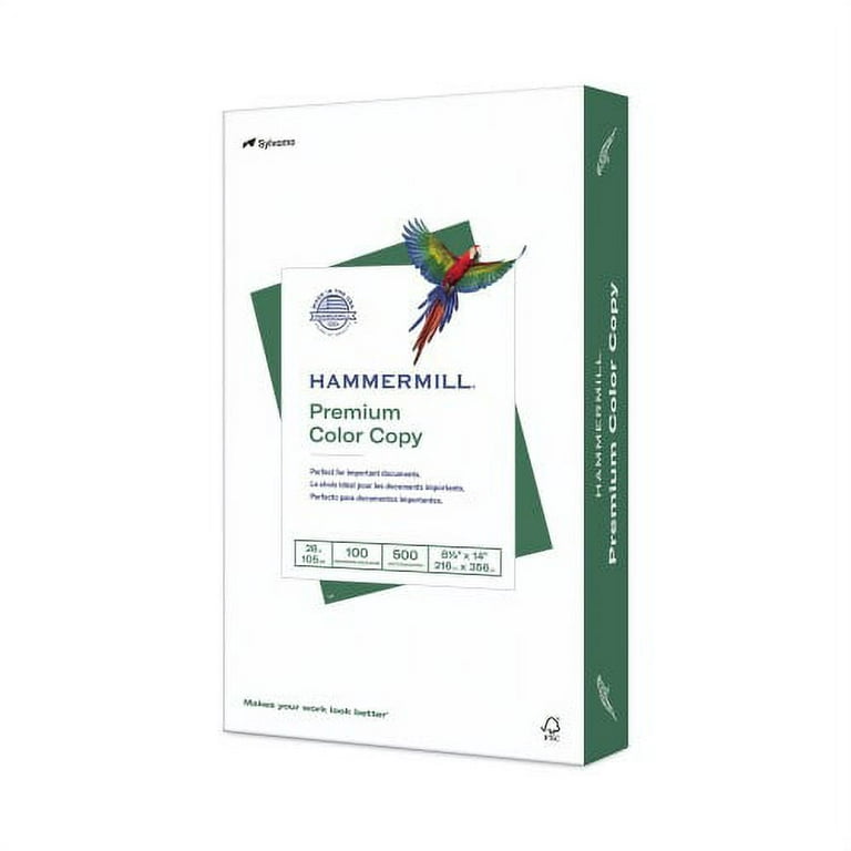 Hammermill Premium Color Copy Print Paper 100 Bright, 28lb, 8.5 x 14, Photo  White, 500/Ream 
