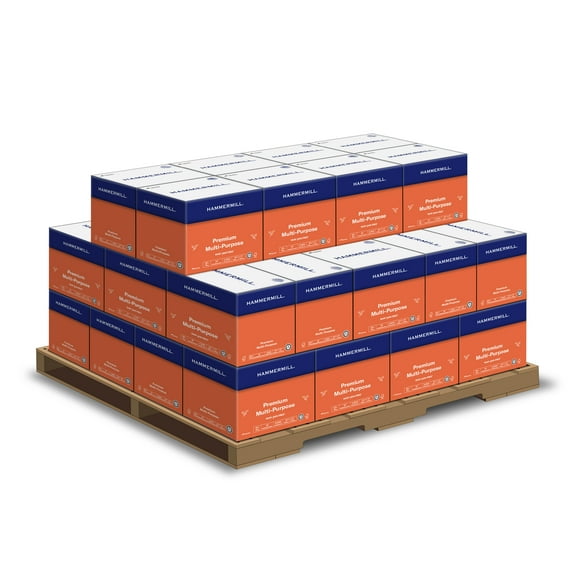 Hammermill Premium White Multipurpose Paper - Half Pallet, 40 Cases, 200 Reams (100,000 Sheets)