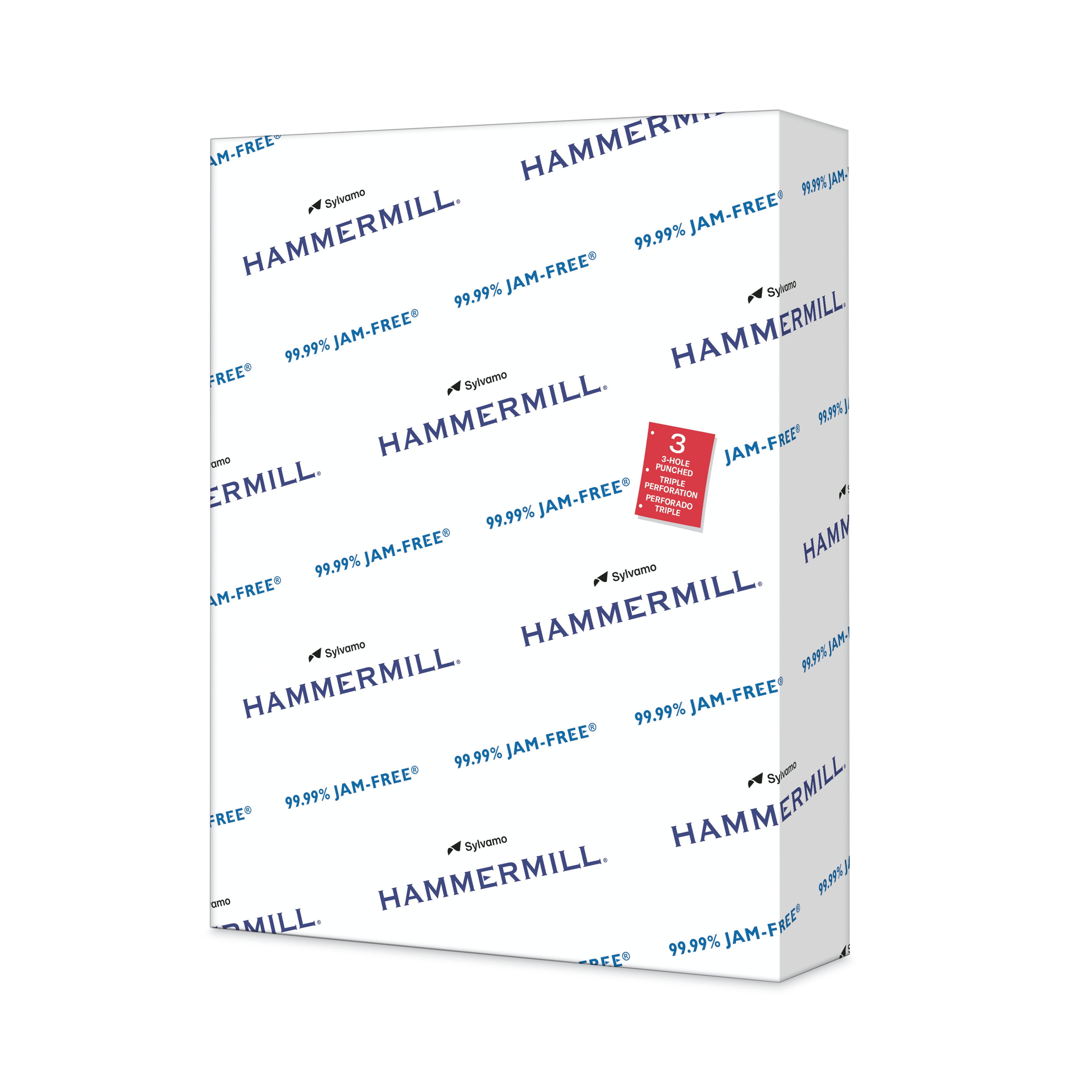 White Regular Copy Paper, 8 1/2 x 11, 3 Hole Punched, 250 Sheets per Pack