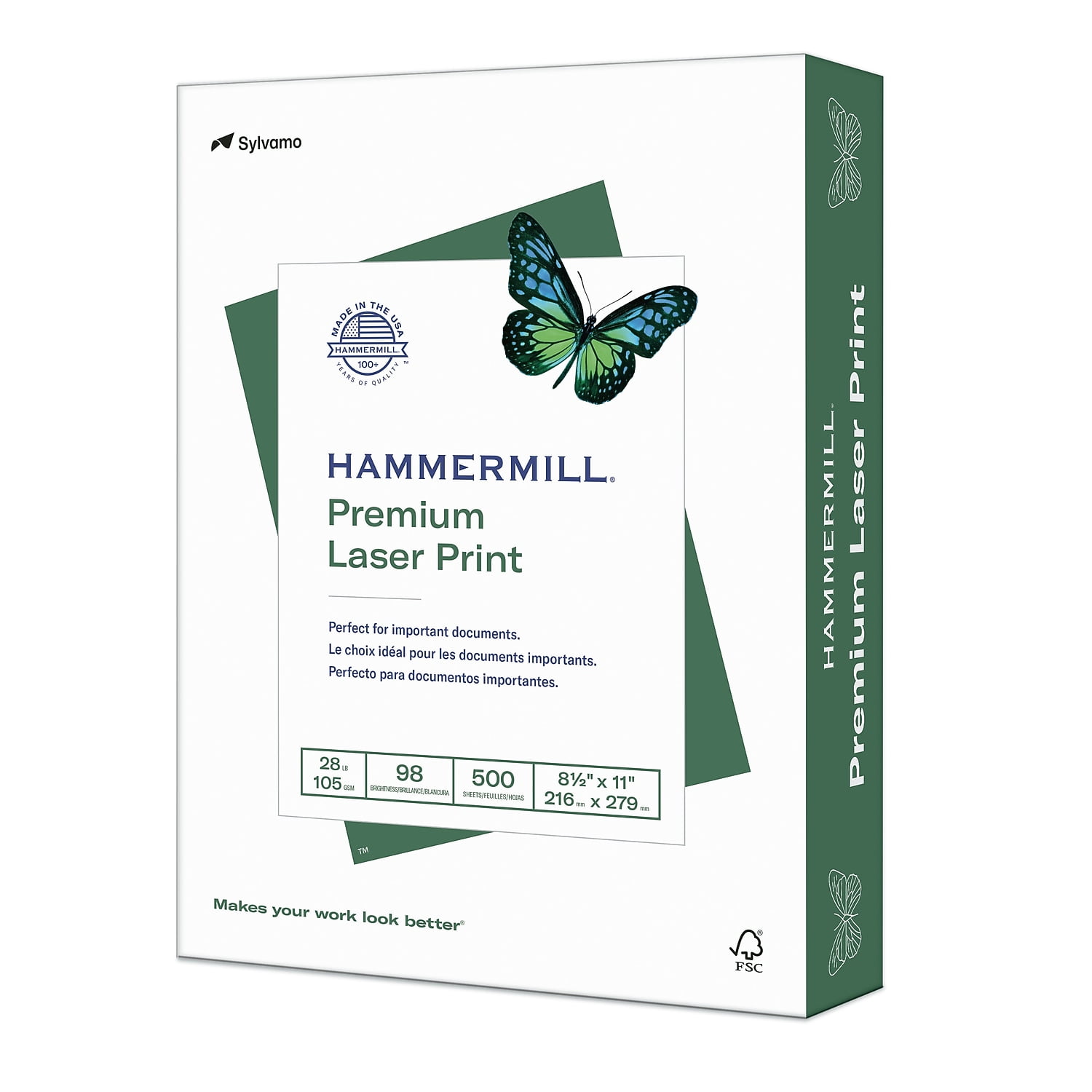 Hammermill Printer Paper, 28lb Premium Laser Print, 8.5x11, White, 1 Ream, 500 Sheets