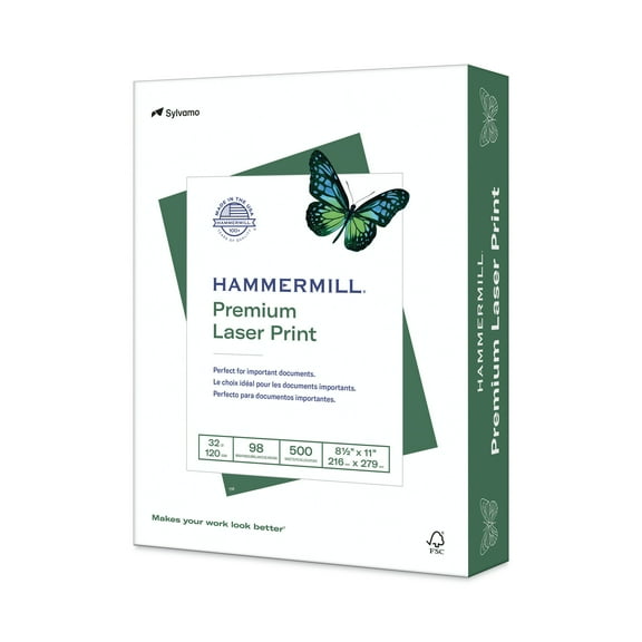 Hammermill Printer Paper, 32lb Premium Laser Print, 8.5x11, White, 1 Ream, 500 Sheets