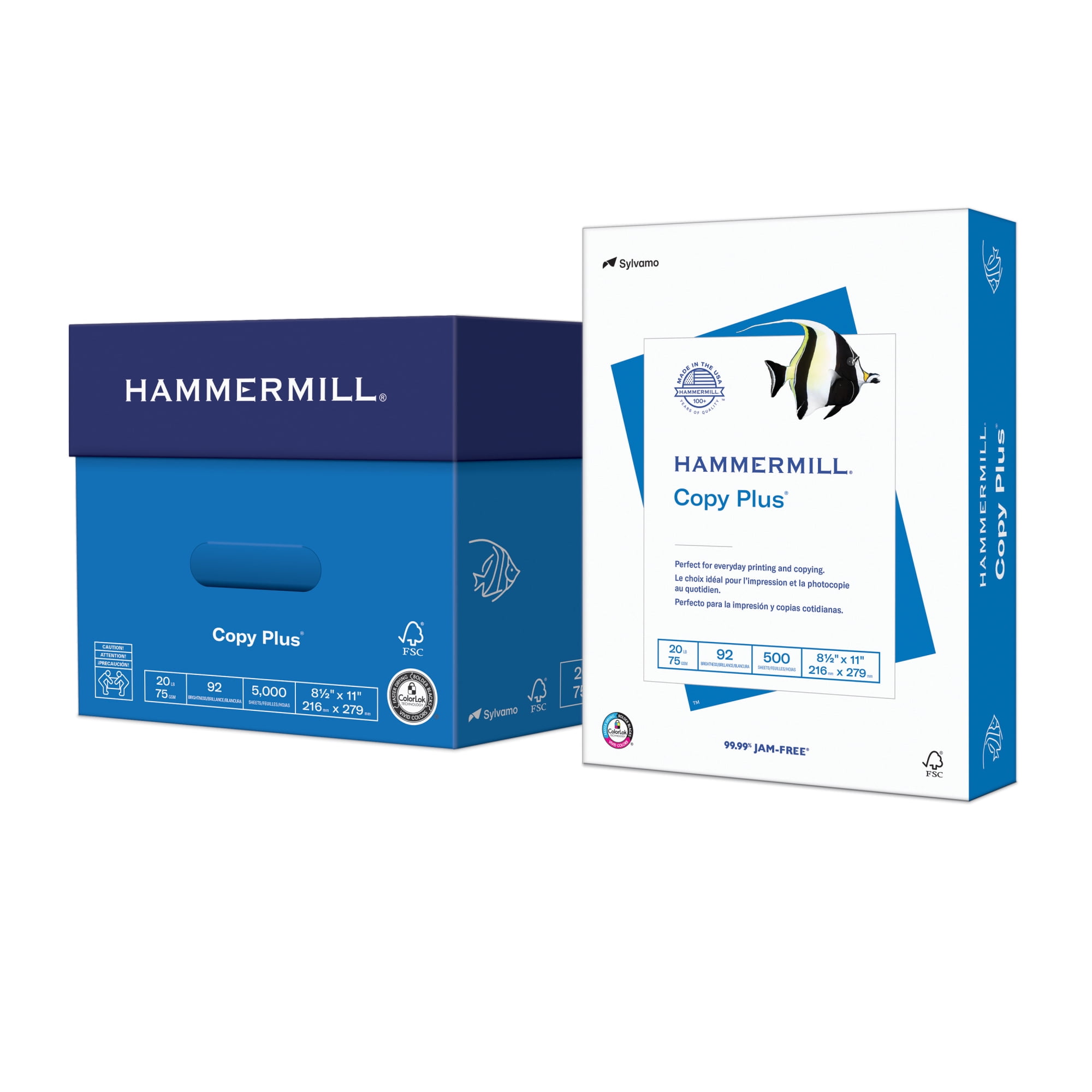Hammermill(R) Copy Plus MP Paper, 8 1/2in. x 11in., 20 Lb, 500 Sheets Per Ream, Case Of 10 Reams, 105007