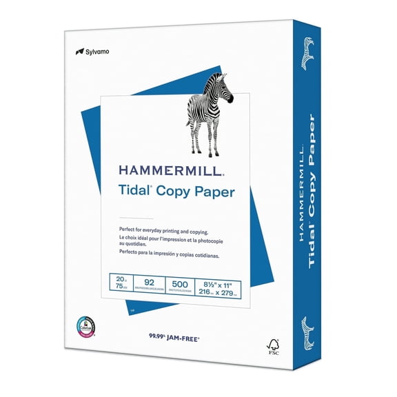 Hammermill Tidal Copy Paper, 8.5" x 11", 20 lb, 92 Bright White, 500 Sheets