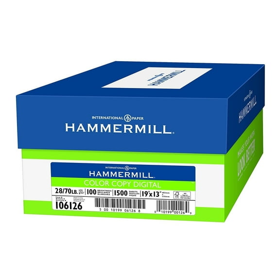 Hammermill dUdrgw Paper, Color Copy Digital, 28lb, 19 x 13, 100 Bright, 1500 Sheets (2 Pack)