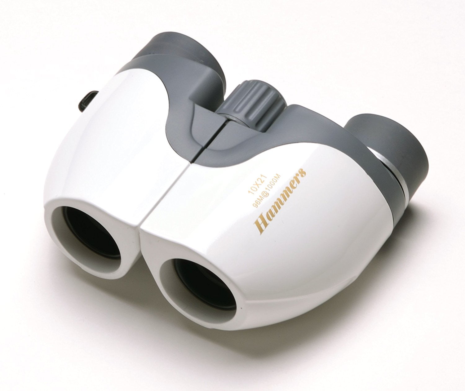 Hammers 10x21 Small Compact Pocket Size Porro Prism Travel Binocular, Glossy White