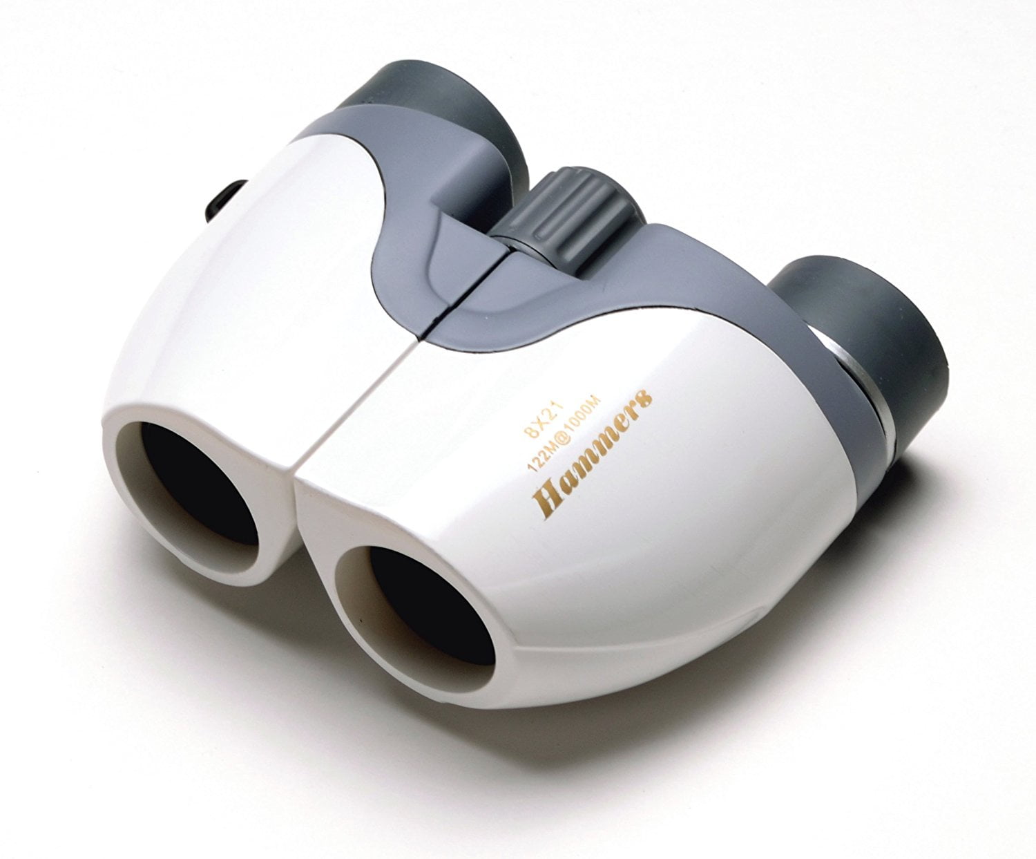 Hammers 8x21 Small Compact Pocket Size Porro Prism Travel Binocular Opera Glass, Glossy White