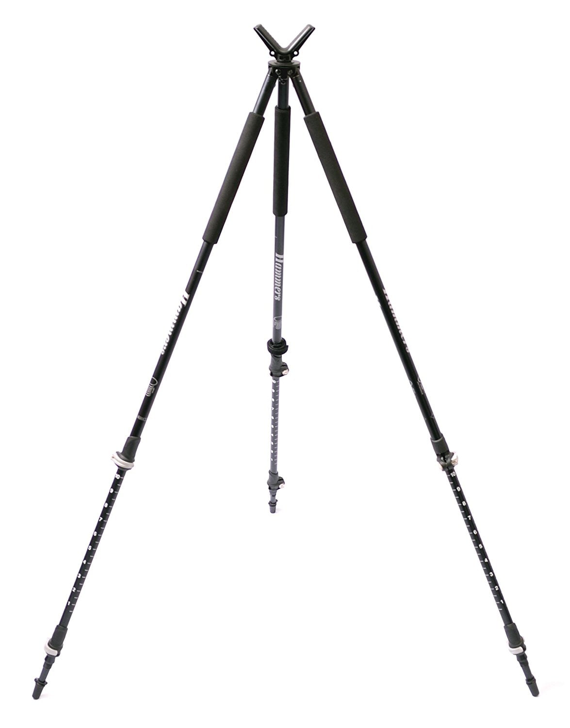 Hammers Full Size Telescopic Deer Hunting Shooting Tripod with Free Pivot V Yoke Quick Flip Lock Legs Max Height 68"
