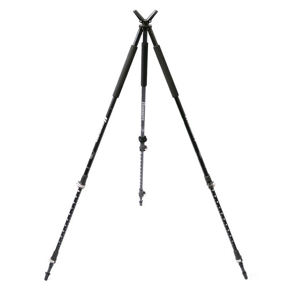 Hammers Full Size Telescopic Deer Hunting Shooting Tripod with Free Pivot V Yoke Quick Flip Lock Legs Max Height 68"