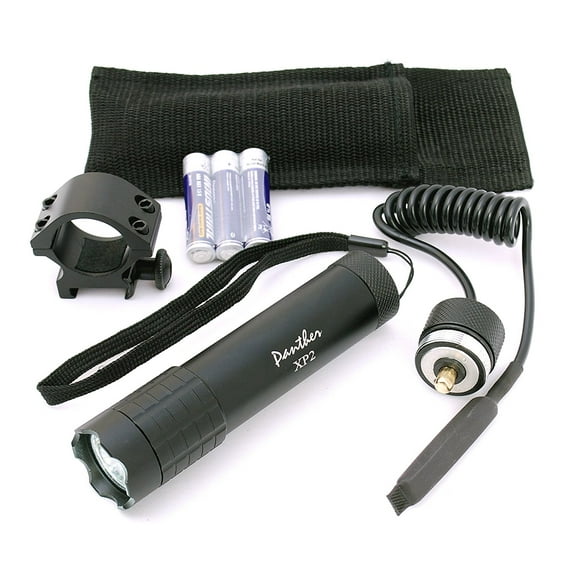 Hammers Panther XP2 1inch Tube 180lumen 3Watt AAA Strobe LED Flashlight with Remote Wire Cord Switch and Ring Mount
