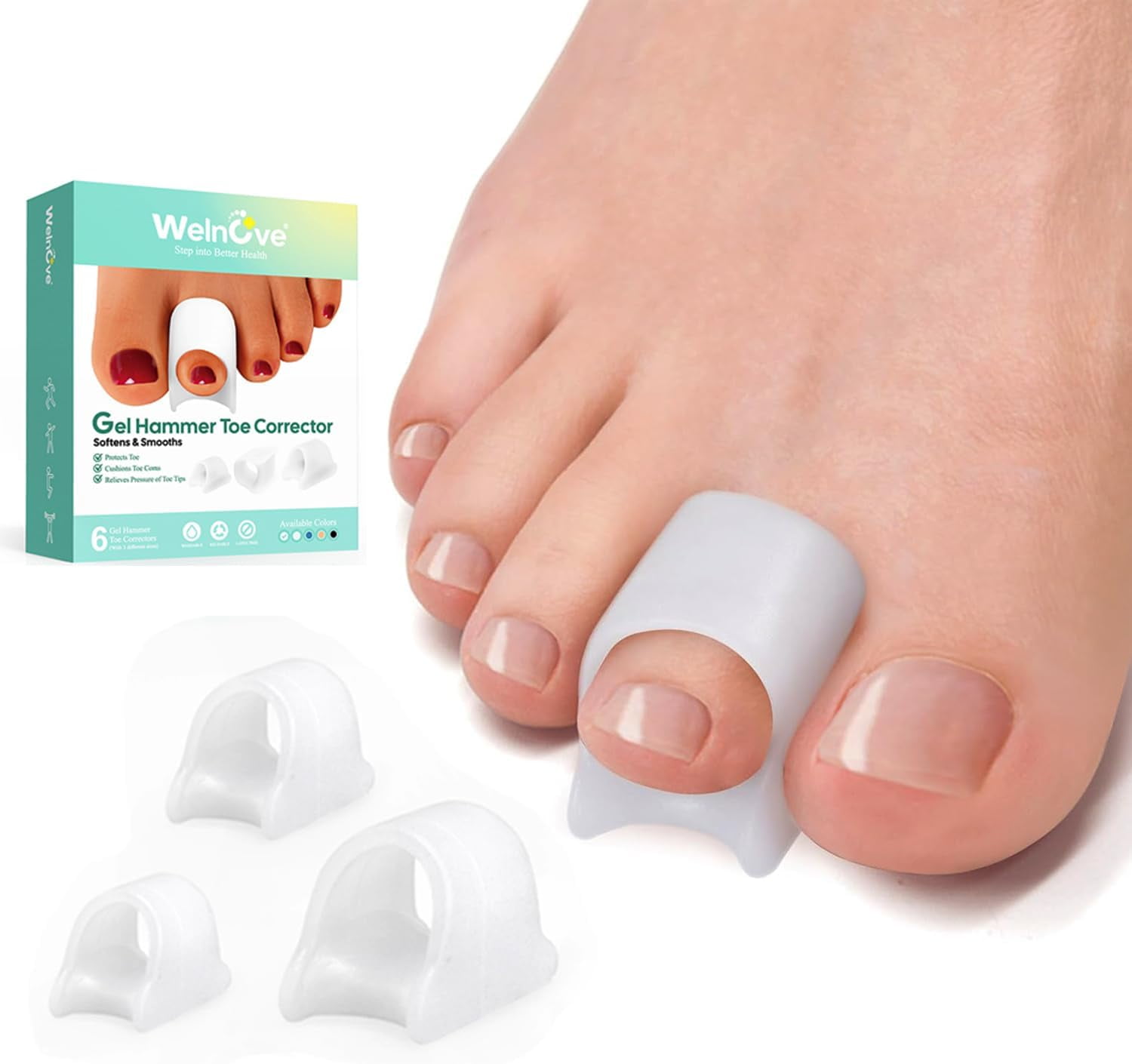 Hammertoe Corrector- 10 Pieces Toe Splints Realign Bent, Curled ...
