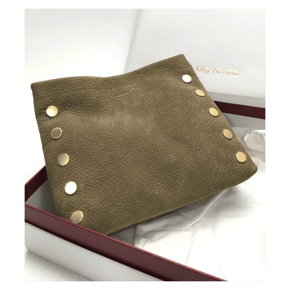 Hammitt Duke-Plume Moss Nubuck Leather Crossbody Clutch