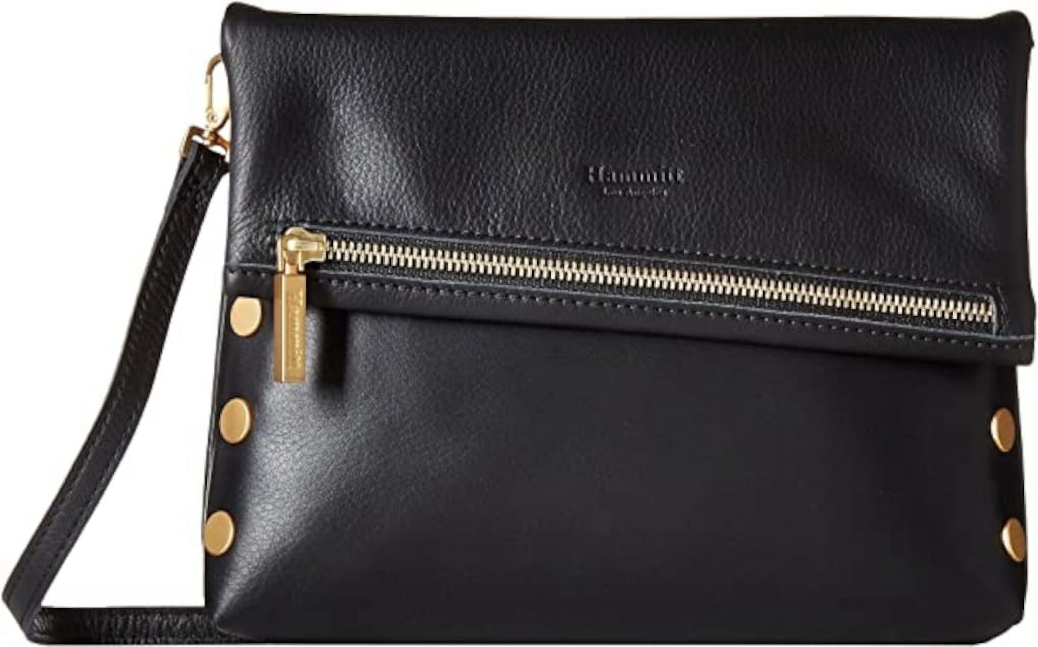 Hammitt Women's VIP Medium Leather Purse With Strap Black/Brushed