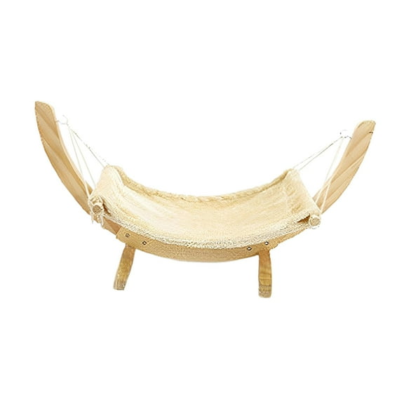 Hammock Bed Cat Furniture Washable Elevated Beds Indoor Cats Lounge Bed Chair Pet Beds for Bunny, Kitty, Playing, Climbing Light Yellow