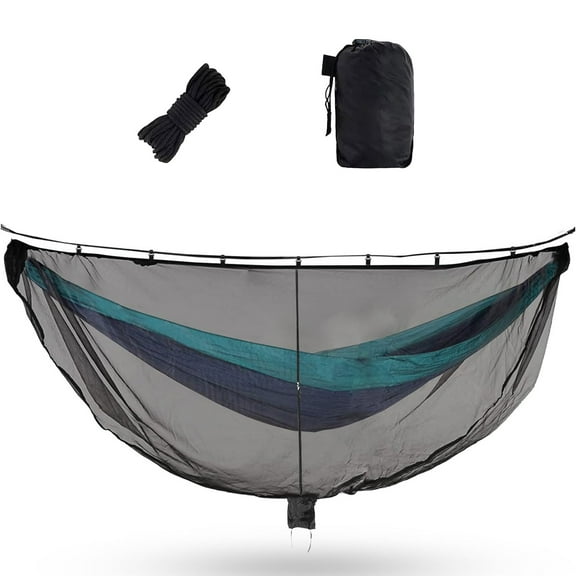 Hammock Bug Net, 11.15ft Double Zipper Mosquito Net for All Camping Hammocks, Lightweight & Easy Setup Hammock Netting