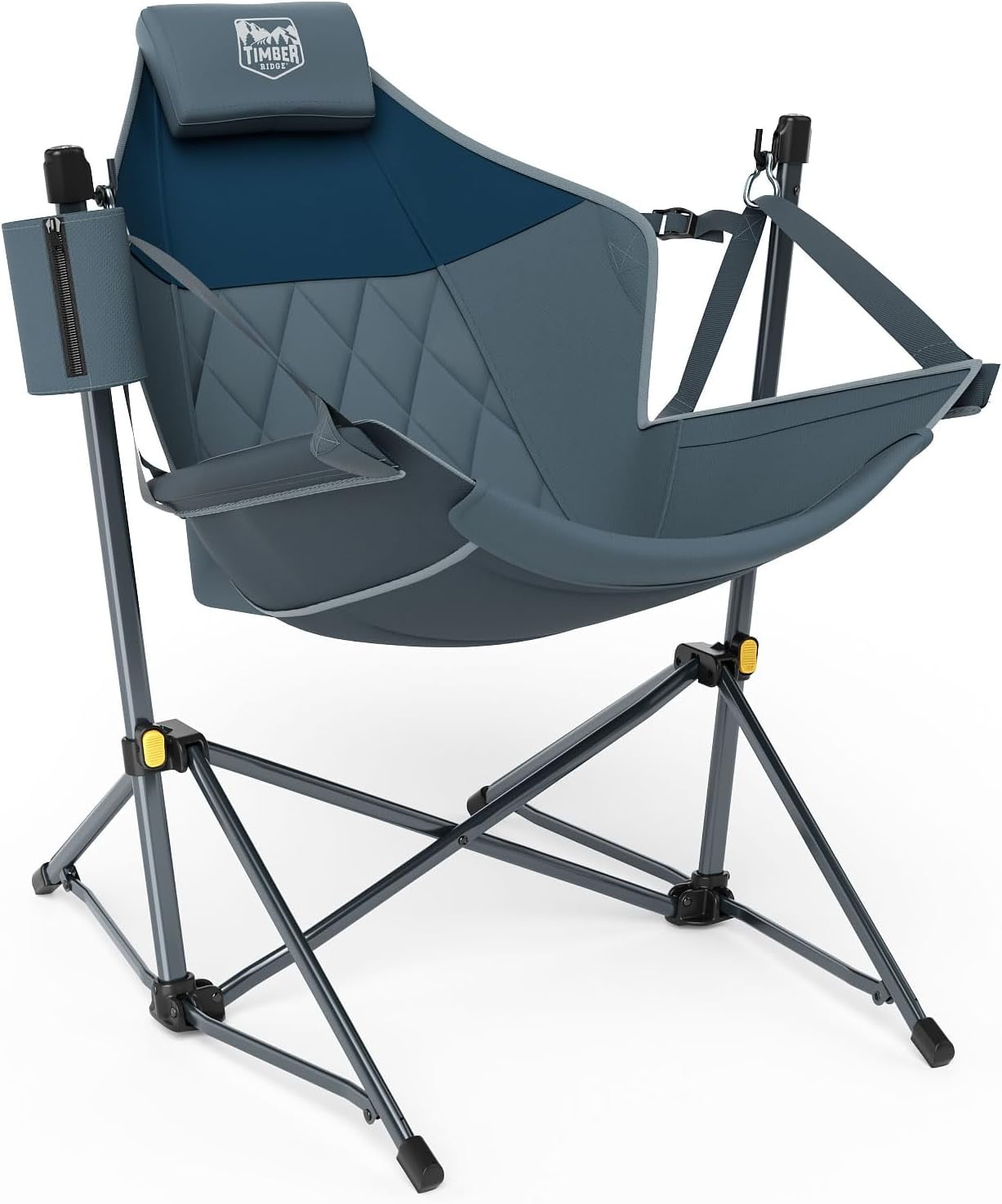 EVER ADVANCED Hammock Camping Chair Adjustable Backrest Portable Folding Swing Supports 300lbs Heavy Duty Camping Travelling Patio Blue