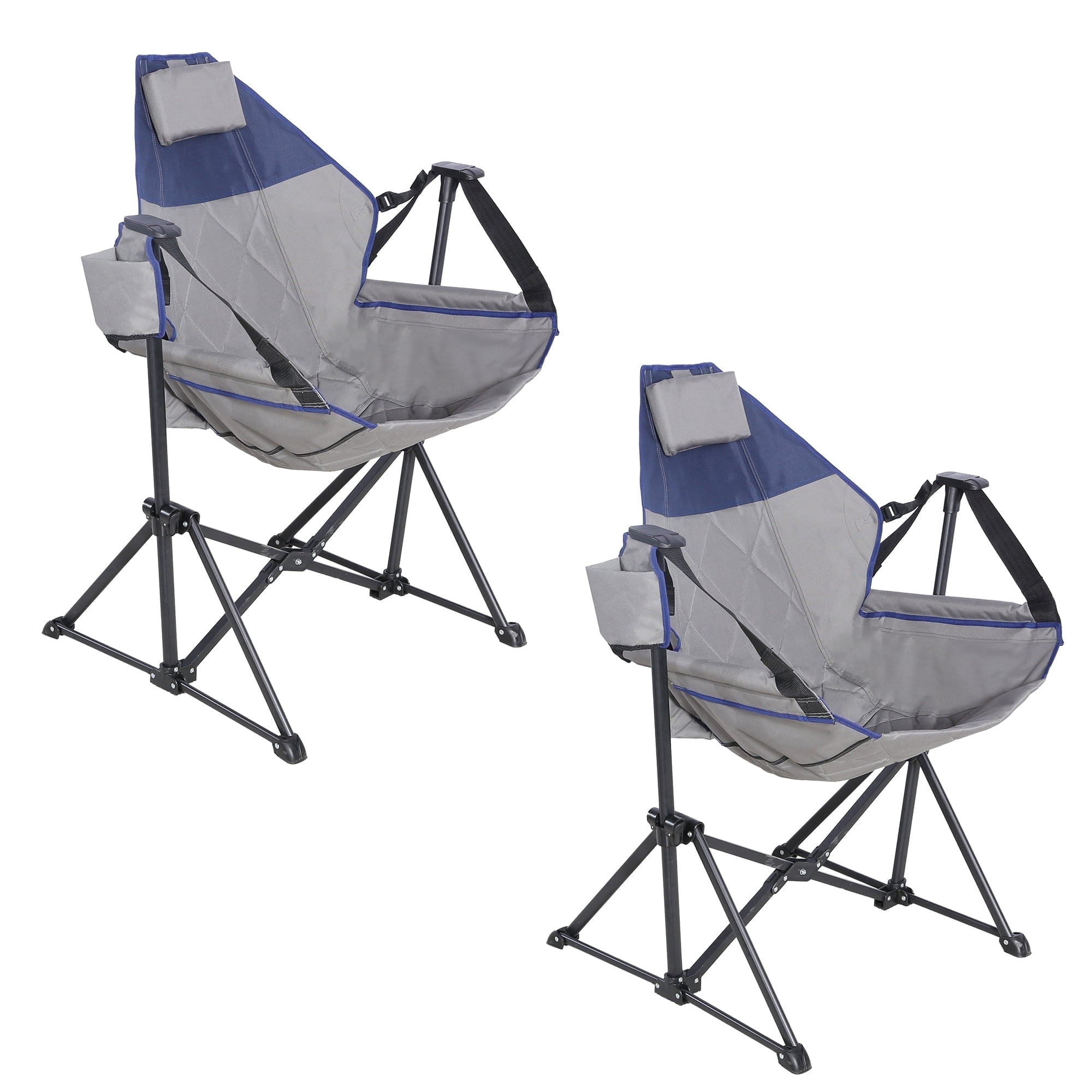 Hammock Camping Chair,Adjustable Backrest,Portable Folding,Detachable Cup Holder,Durable Fabric,Supports up to 300lbs