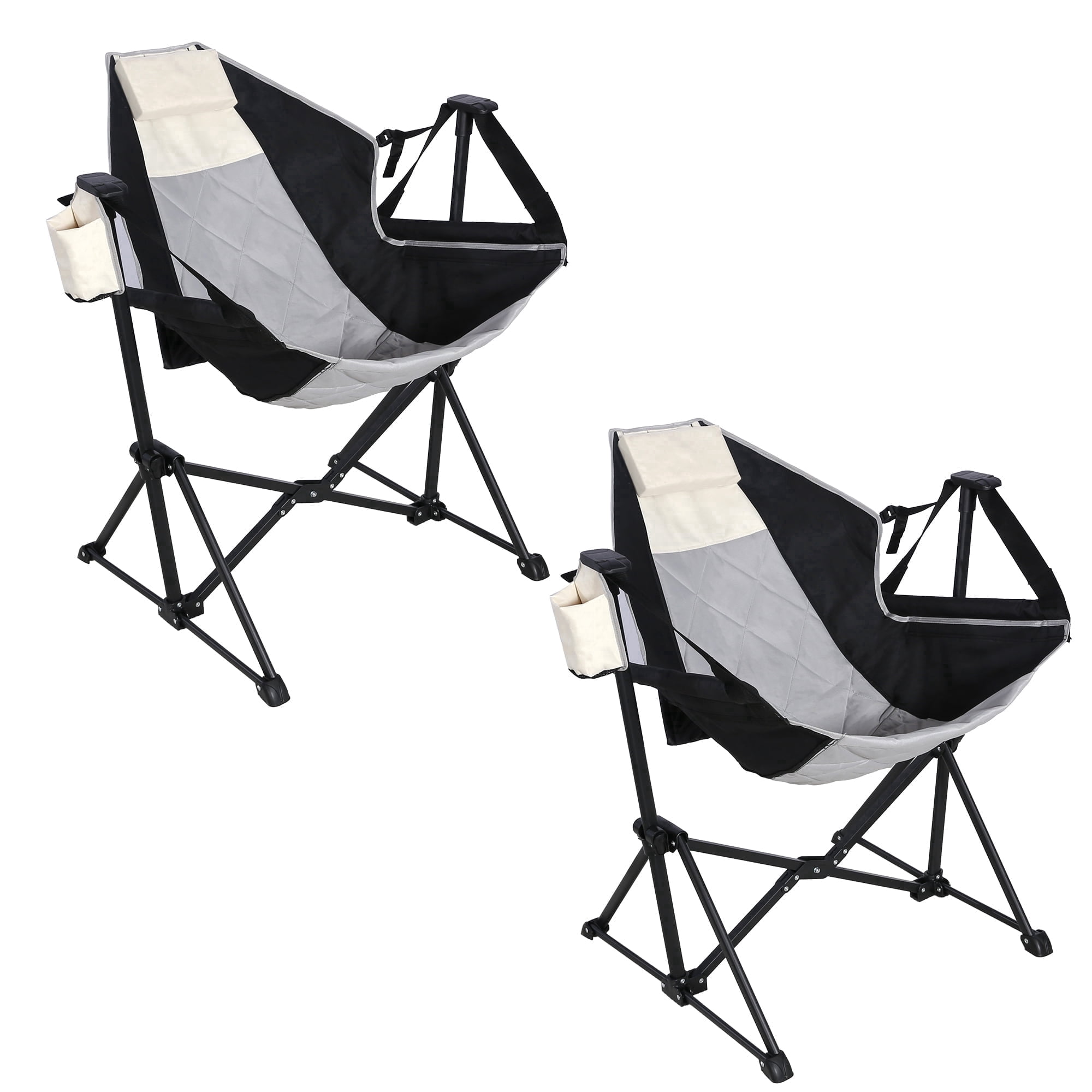 Hammock Camping Chair,Adjustable Backrest,Portable Folding,Detachable Cup Holder,Durable Fabric,Supports up to 300lbs