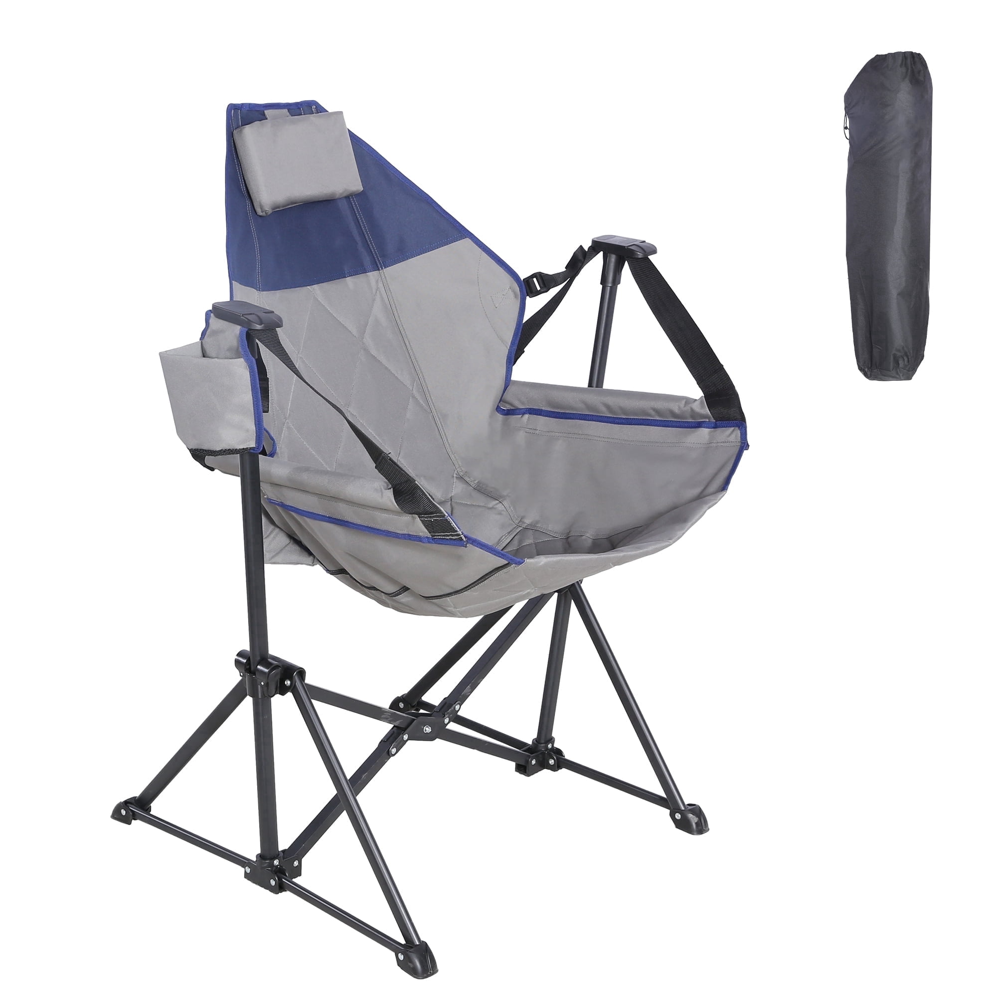 Hammock Camping Chair,Adjustable Backrest,Portable Folding,Detachable Cup Holder,Durable Fabric,Supports up to 300lbs
