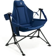 Hammock Camping Folding Chair for Outdoor with Adjustable Back and Padded Seat, Blue