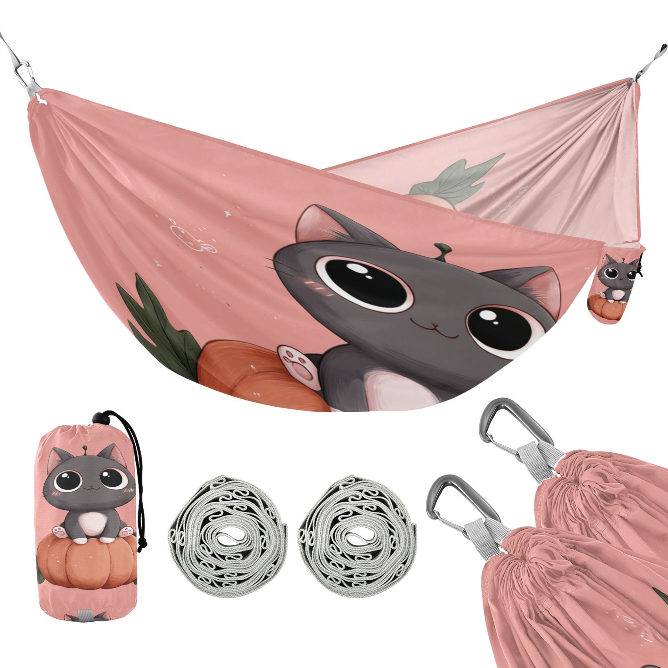 Hammock Camping Hammock Nylon Portable Hammock Travel Camping Hammock A Cute Cartoon Cat