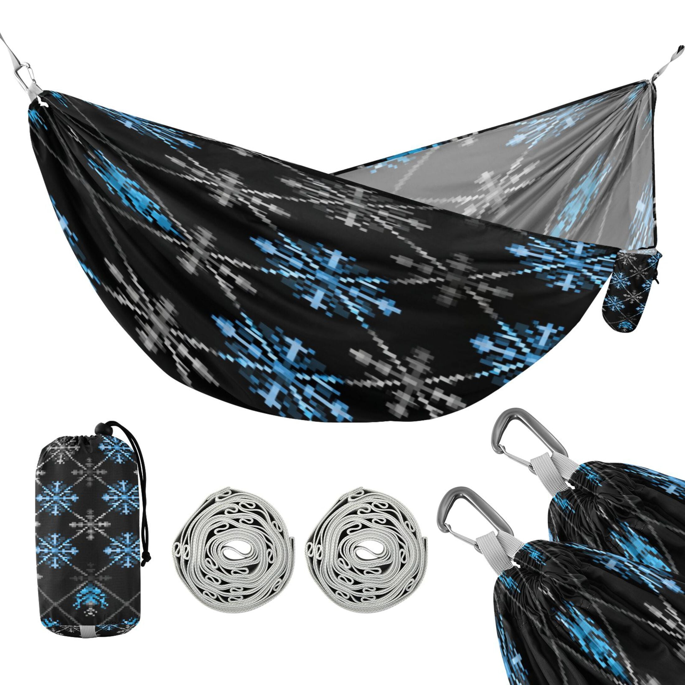 Hammock Camping Hammock Nylon Portable Hammock Travel Camping Hammock Beautiful Blue Snowflake