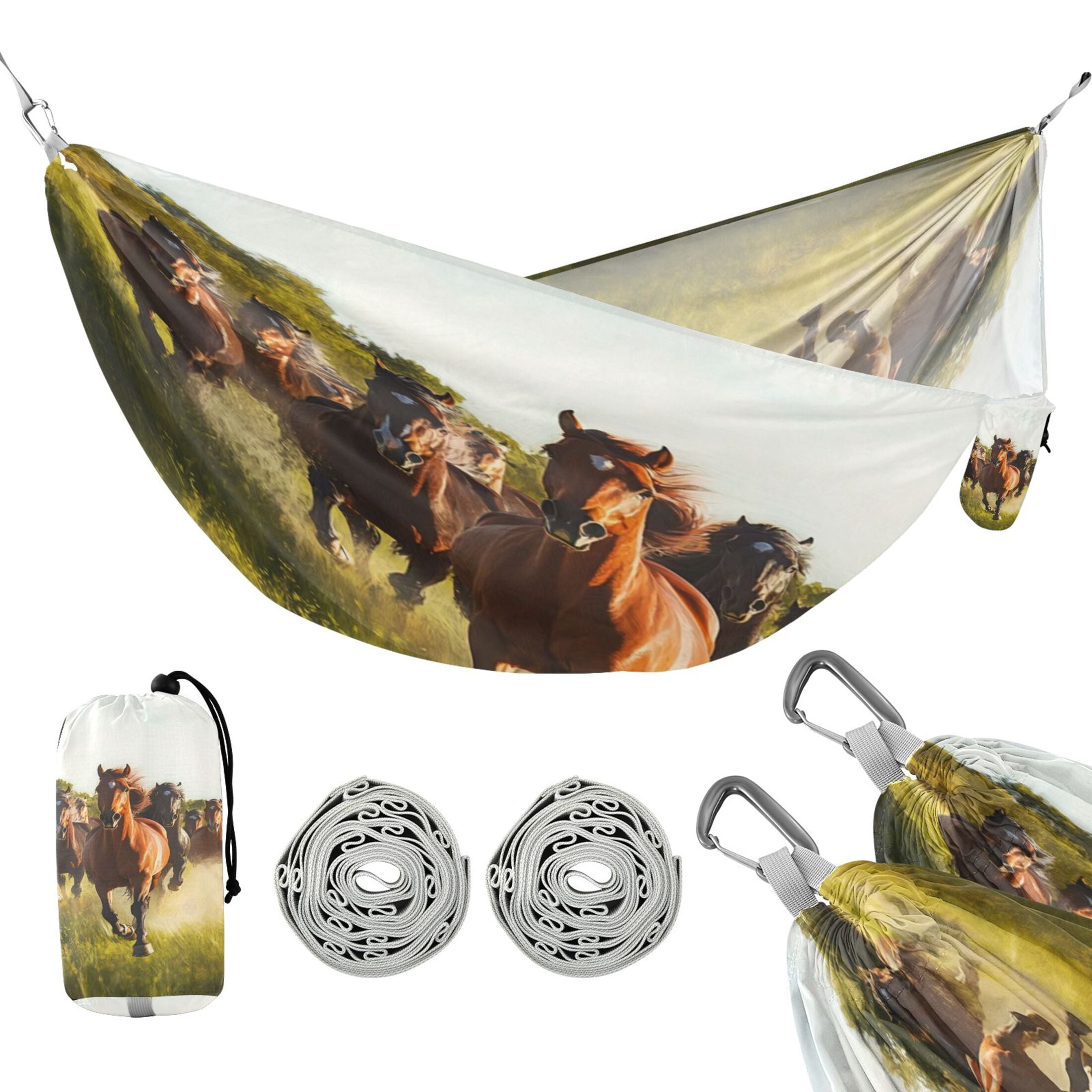 Hammock Camping Hammock Nylon Portable Hammock Travel Camping Hammock Beautiful Herd Of Horses