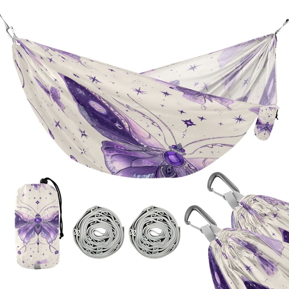 Hammock Camping Hammock Nylon Portable Hammock Travel Camping Hammock Beautiful Purple Butterflies