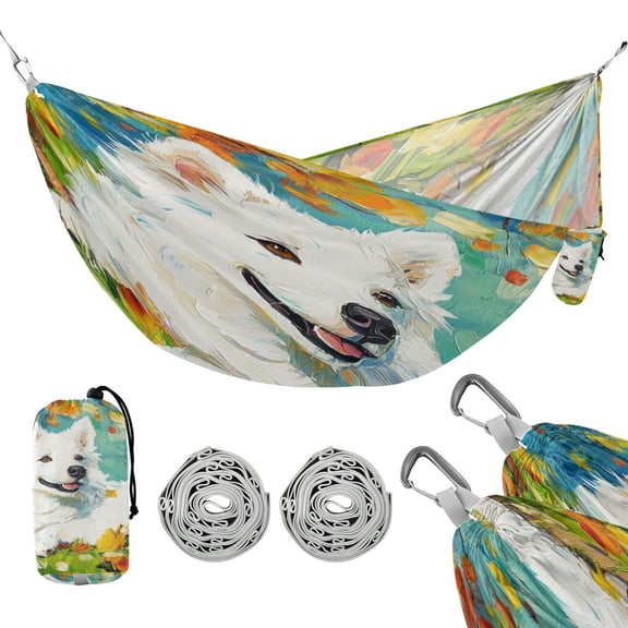 Hammock Camping Hammock Nylon Portable Hammock Travel Camping Hammock Beautiful White Dog