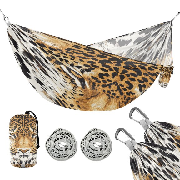 Hammock Camping Hammock Nylon Portable Hammock Travel Camping Hammock Big Yellow Leopard Face