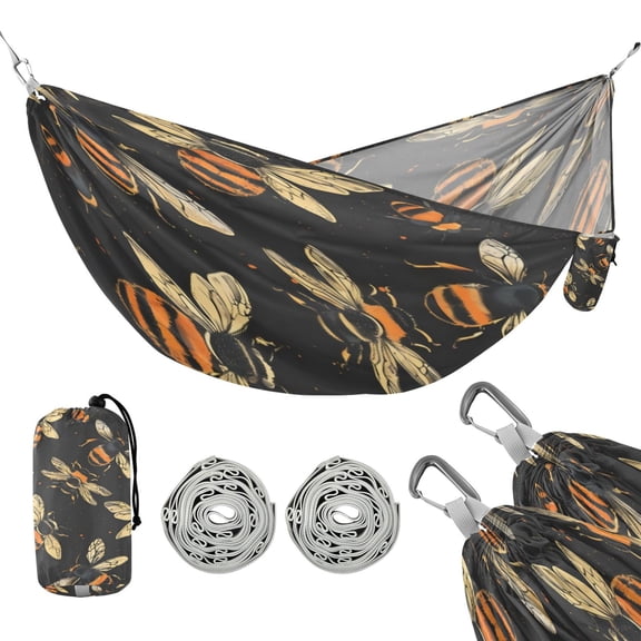 Hammock Camping Hammock Nylon Portable Hammock Travel Camping Hammock Black Bee