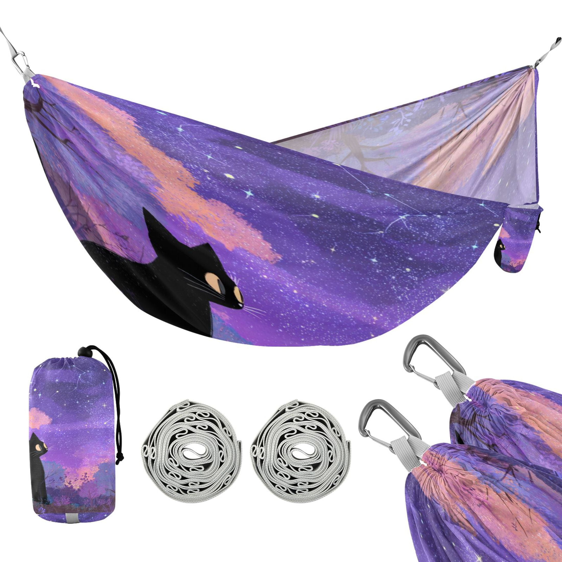 Hammock Camping Hammock Nylon Portable Hammock Travel Camping Hammock Black Cat Cute