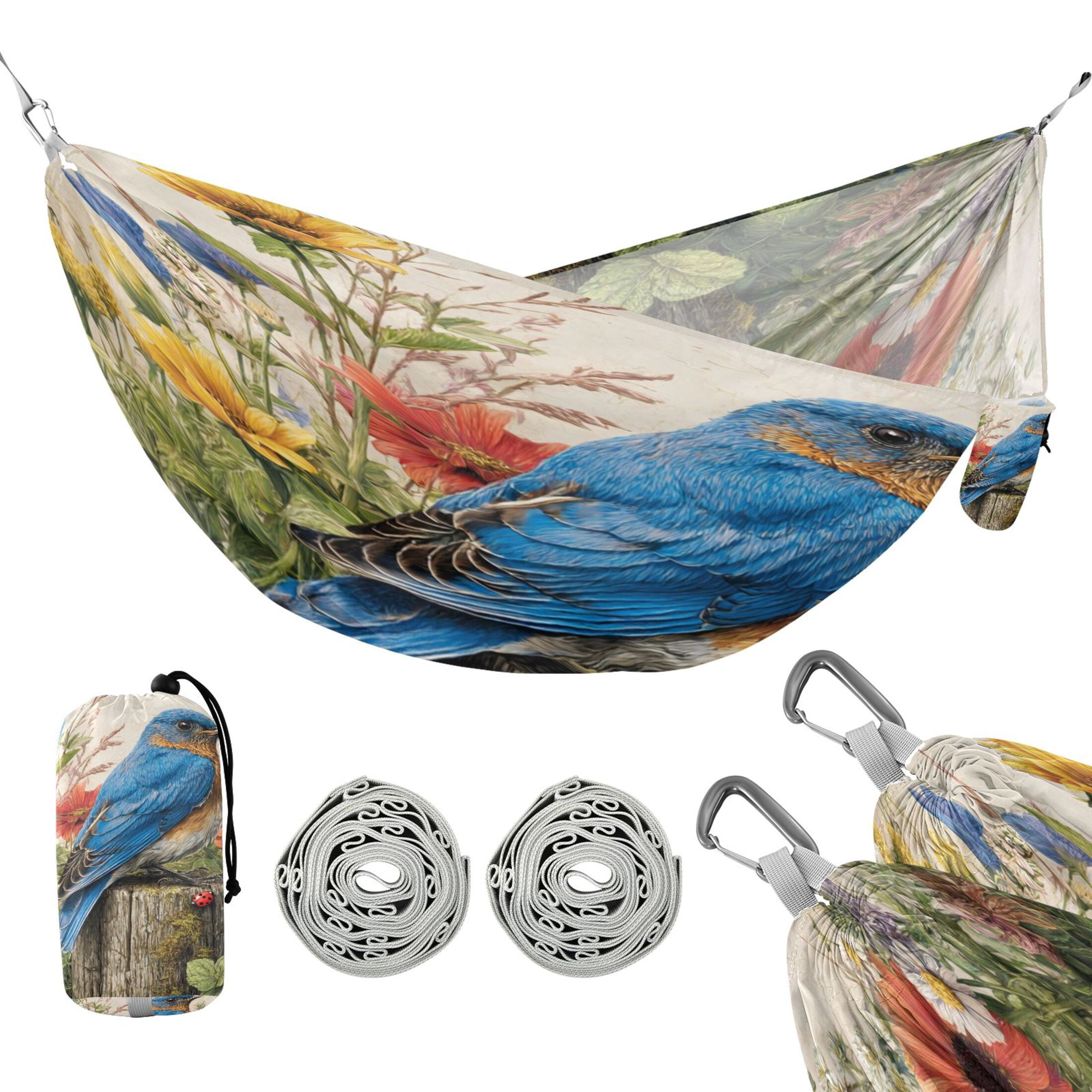 Hammock Camping Hammock Nylon Portable Hammock Travel Camping Hammock Blue Bird Perched