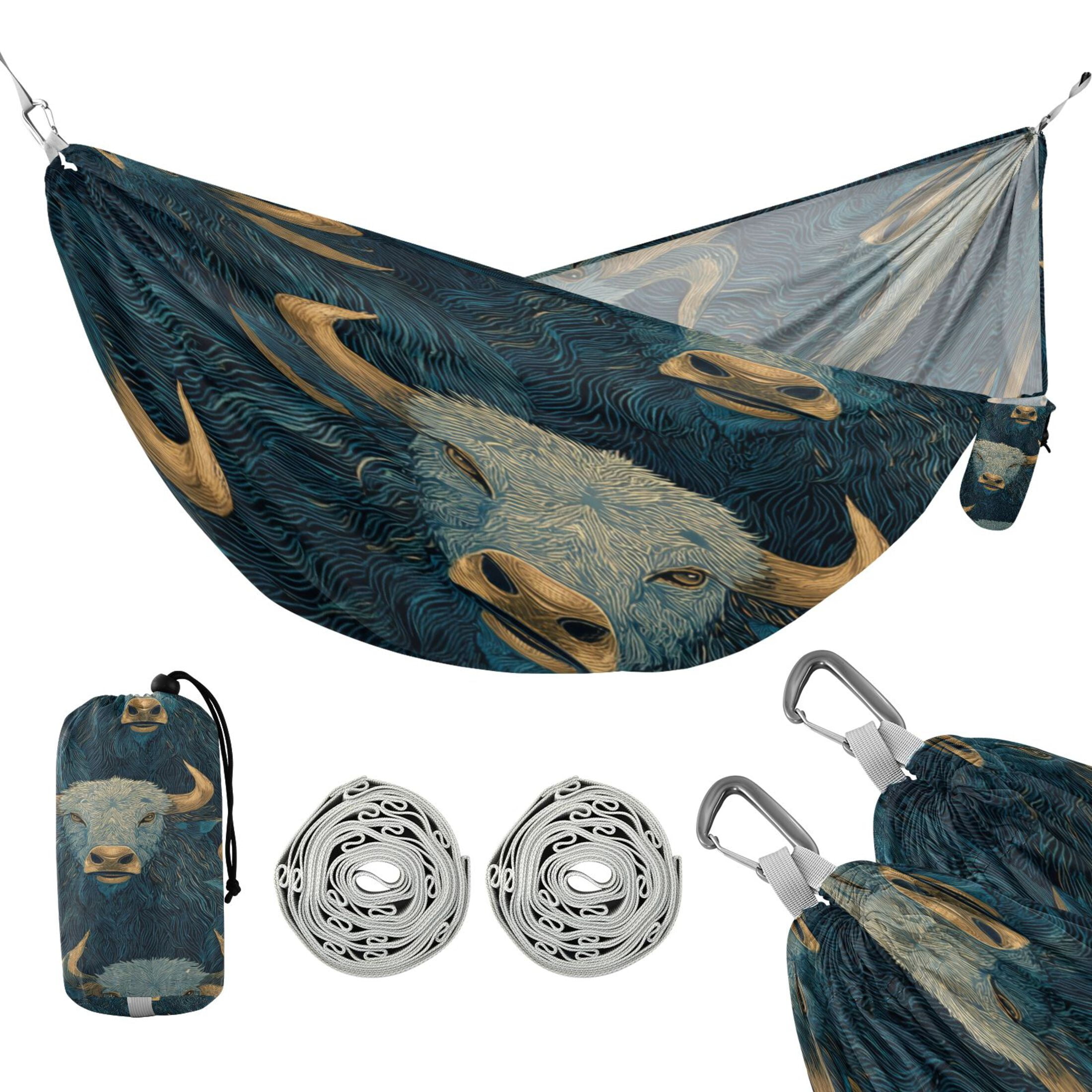 Hammock Camping Hammock Nylon Portable Hammock Travel Camping Hammock Blue Bull Seamless