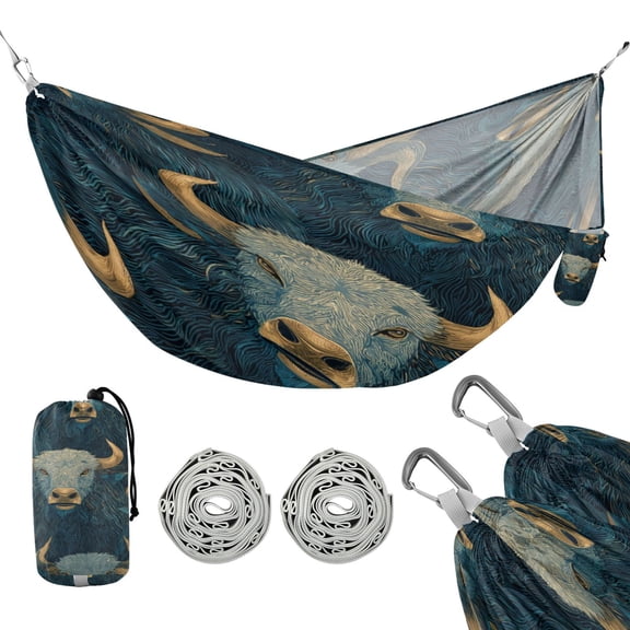 Hammock Camping Hammock Nylon Portable Hammock Travel Camping Hammock Blue Bull Seamless