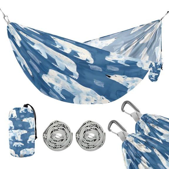 Hammock Camping Hammock Nylon Portable Hammock Travel Camping Hammock Blue Polar Bear