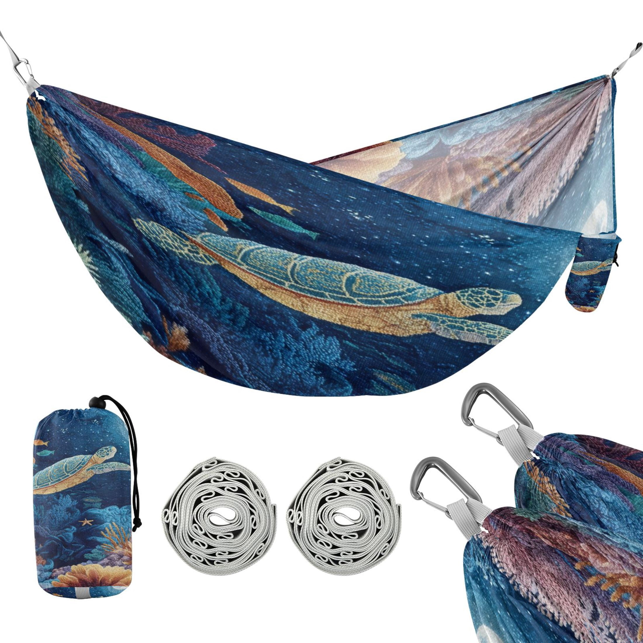 Hammock Camping Hammock Nylon Portable Hammock Travel Camping Hammock Blue Sea Coral Jellyfish