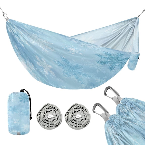 Hammock Camping Hammock Nylon Portable Hammock Travel Camping Hammock Blue Snowflakes