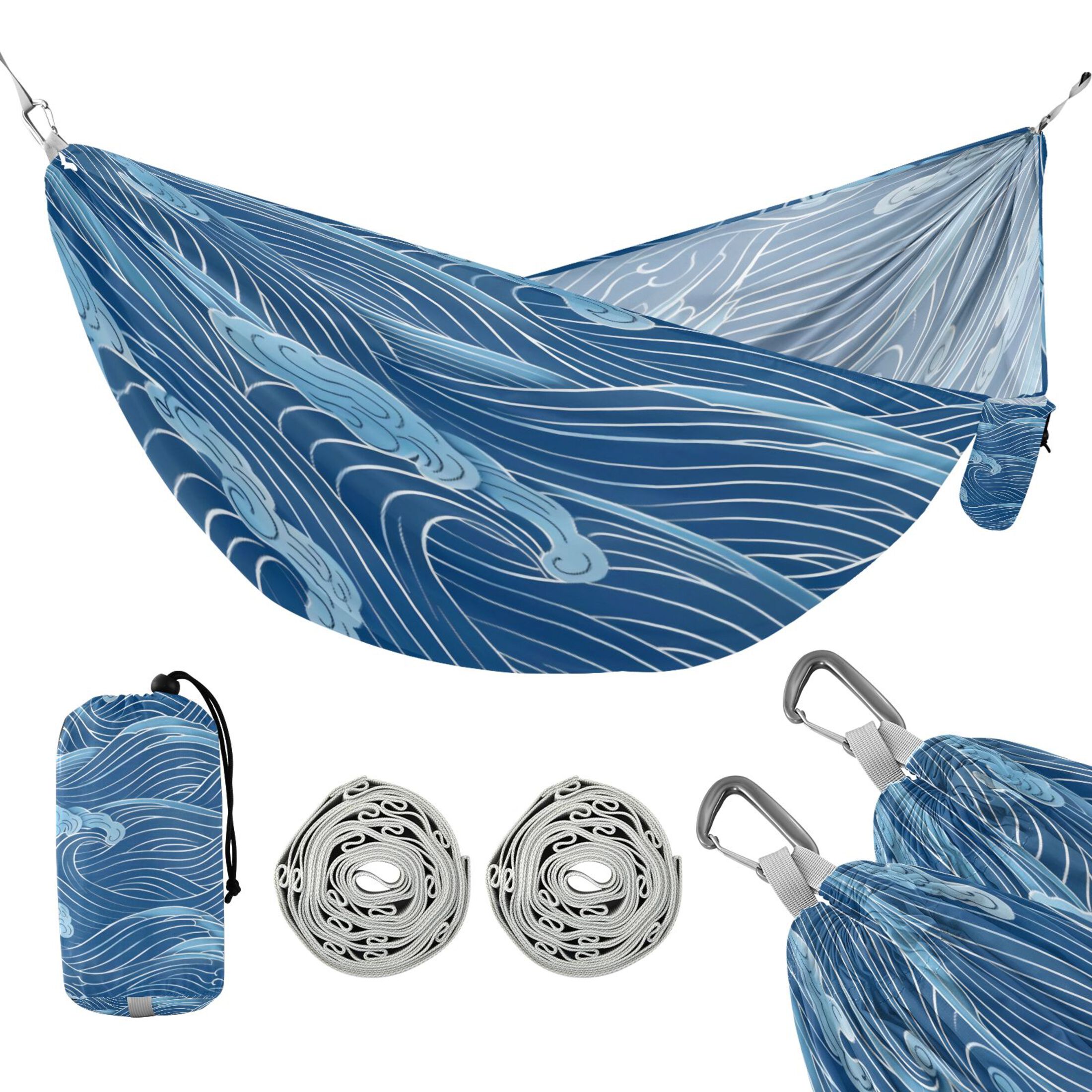 Hammock Camping Hammock Nylon Portable Hammock Travel Camping Hammock Blue Wave