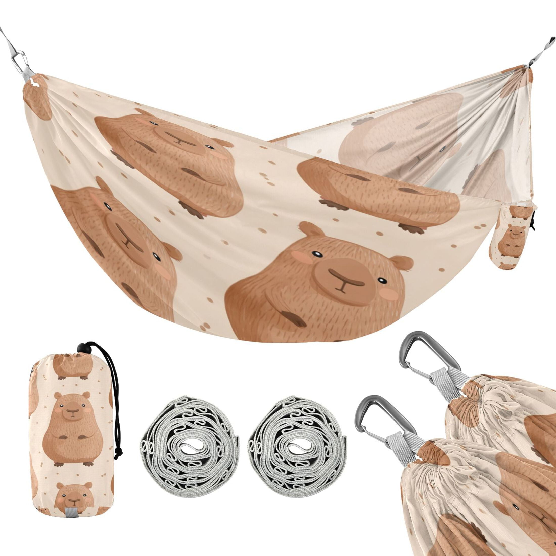 Hammock Camping Hammock Nylon Portable Hammock Travel Camping Hammock Capibara Cute
