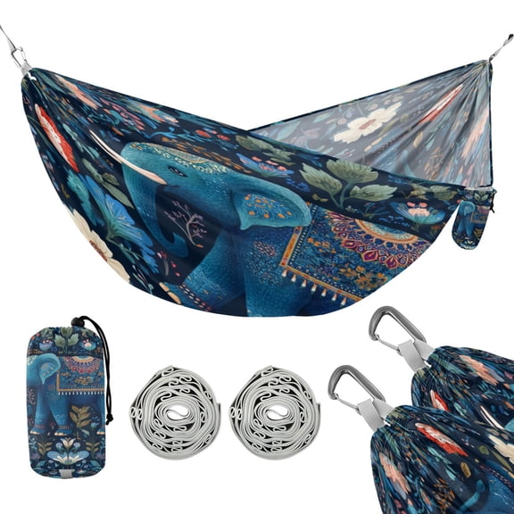 Hammock Camping Hammock Nylon Portable Hammock Travel Camping Hammock Cartoon Blue Elephant