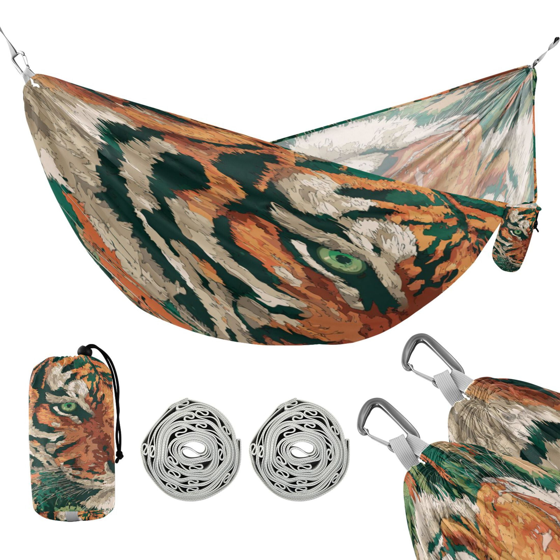 Hammock Camping Hammock Nylon Portable Hammock Travel Camping Hammock Cartoon Orange Tiger
