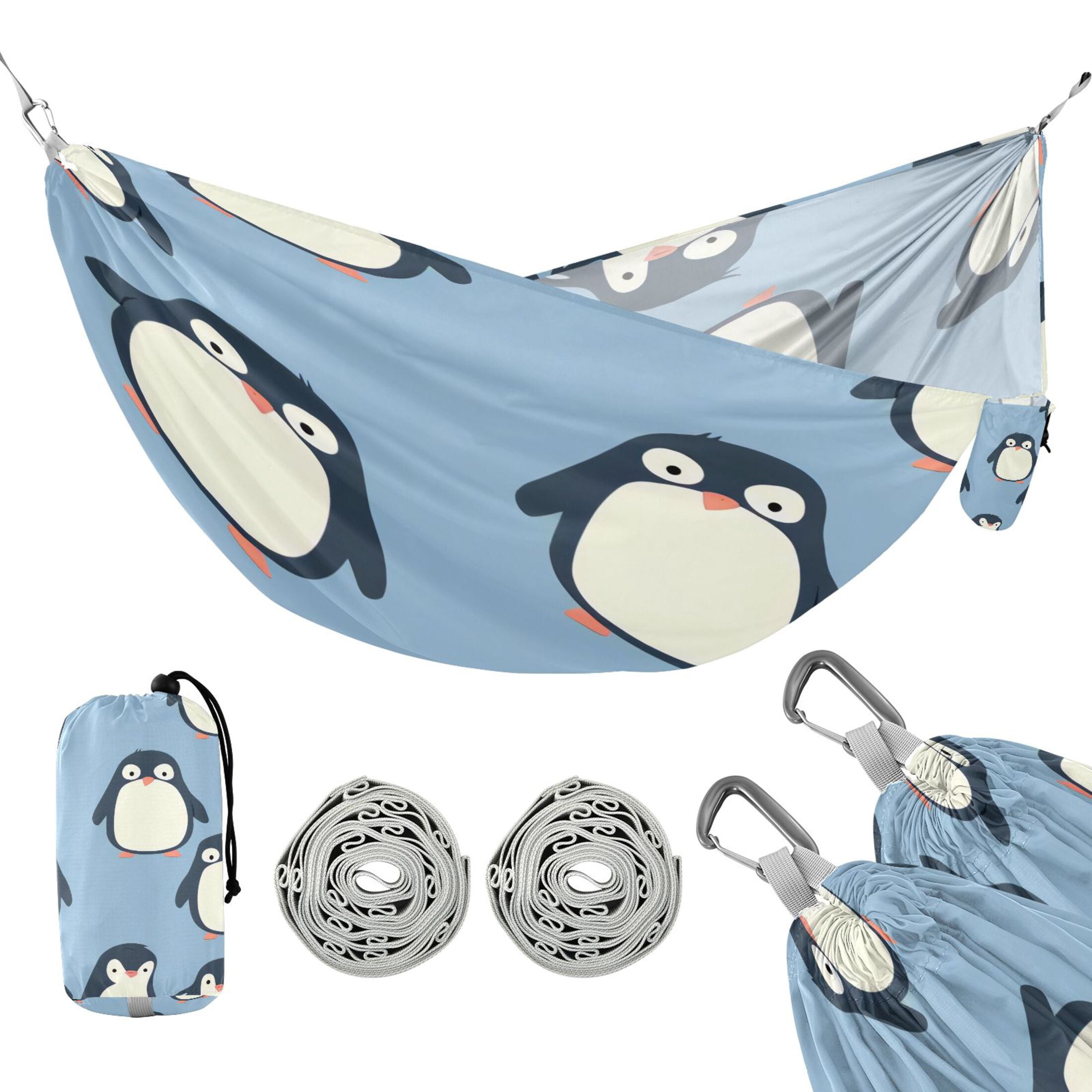 Hammock Camping Hammock Nylon Portable Hammock Travel Camping Hammock Cartoon Penguin