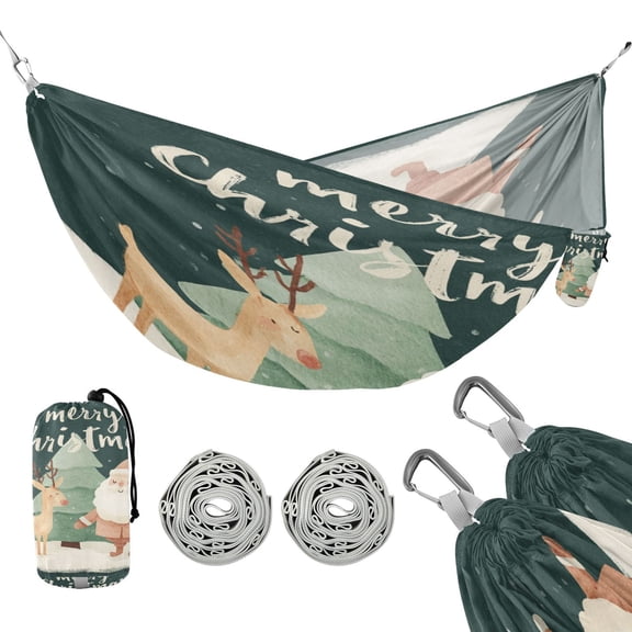 Hammock Camping Hammock Nylon Portable Hammock Travel Camping Hammock Cartoon Santa Claus and Deer