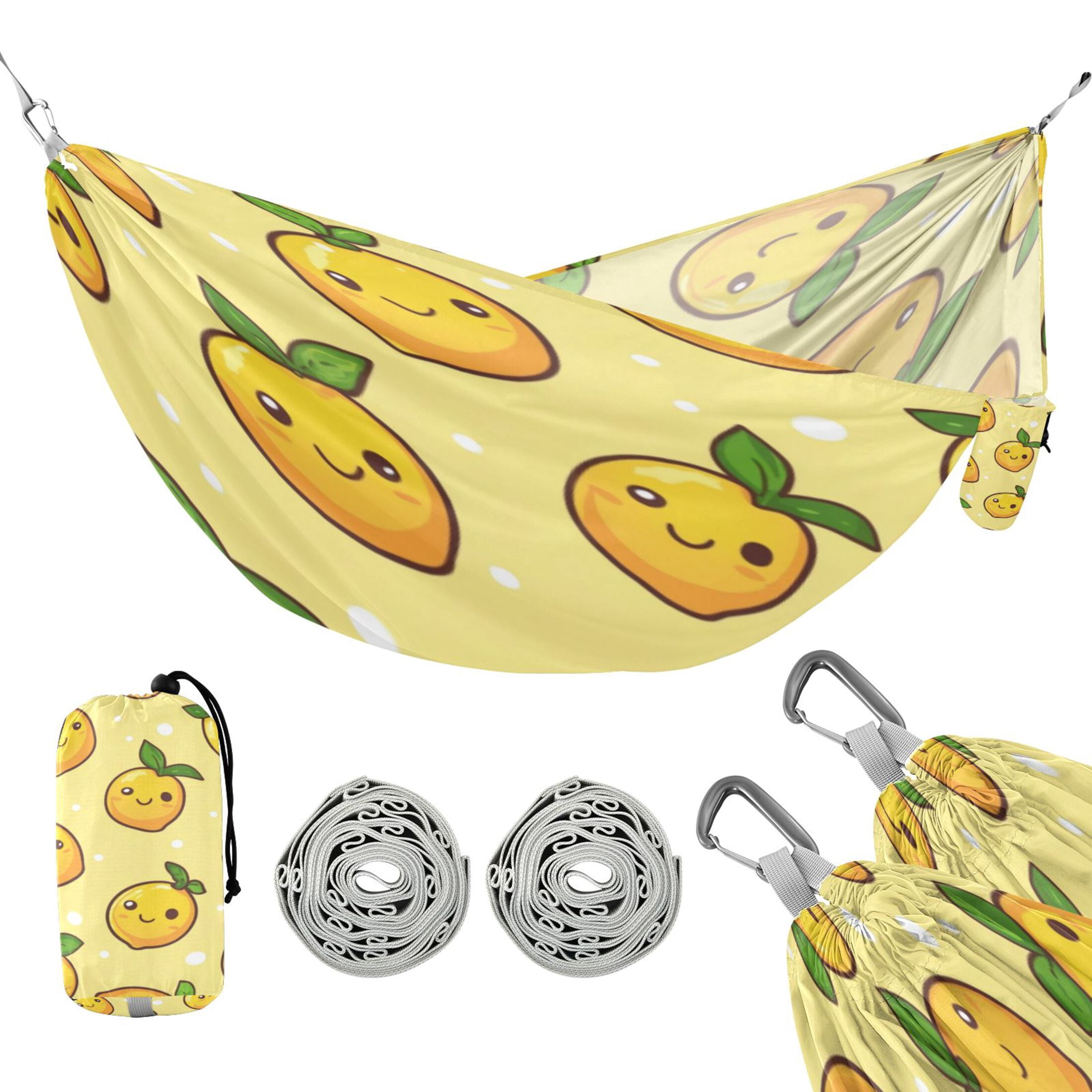 Hammock Camping Hammock Nylon Portable Hammock Travel Camping Hammock Cartoon Smile Lemon