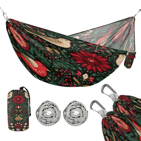 Hammock Camping Hammock Nylon Portable Hammock Travel Camping Hammock Christmas Birds Cute