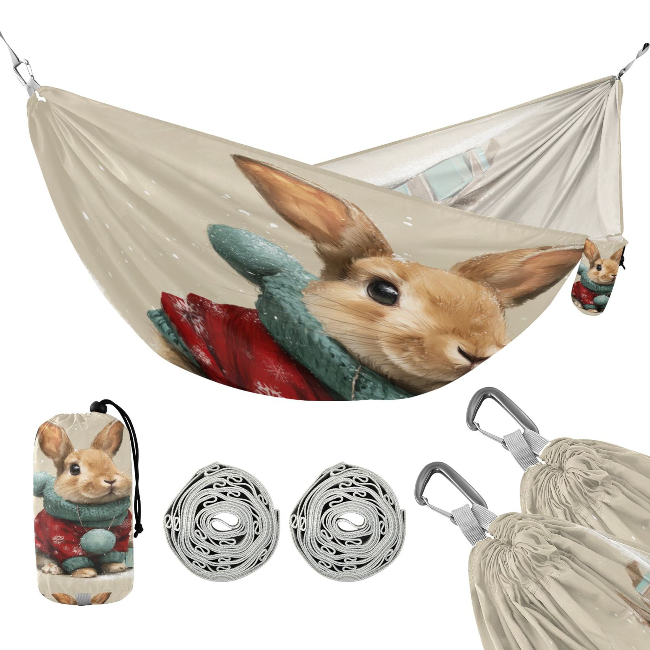 Hammock Camping Hammock Nylon Portable Hammock Travel Camping Hammock Christmas Rabbit